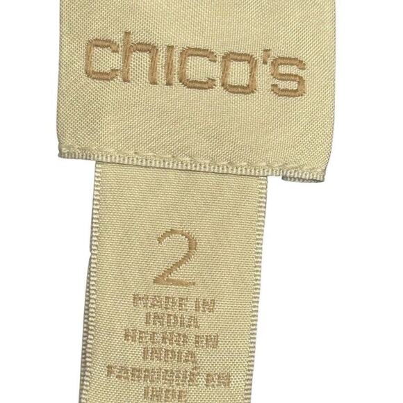 Chicos Womens Embellished Denim Chambray Embroidered Sequin Top Shirt Blue 2/ L - Picture 16 of 16